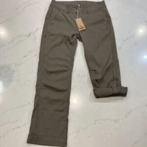 Prana NEW Womens 10 x 30" 10S Short Halle Pant Roll Leg Stretch Slate Green Hike